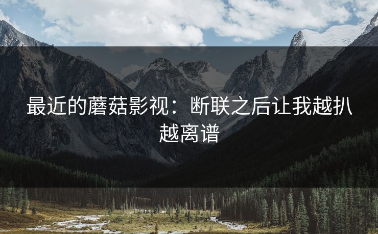 最近的蘑菇影视：断联之后让我越扒越离谱